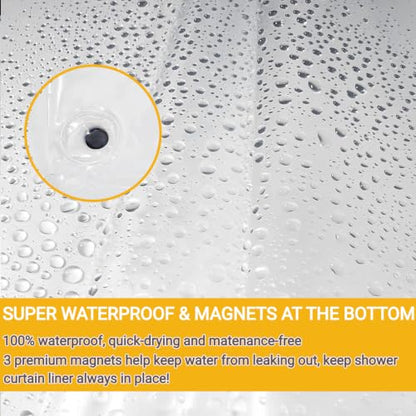 Clear Sun Flower Shower Curtain Liner, Yellow Plastic Transparent Pretty Shower Curtains for Bathroom, 72x72 Weighted Magnetic Shower Curtain Set with 12 Hooks - color: Clear Sunflower, size: 72"W x 72"L (Pack of 1)
