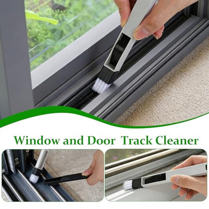 19Pcs Crevice Cleaning Brush Set,Hard Bristle Gap Scrub Tools | for Sliding Door,Sill,Tile Lines, Corner, Sink, Shutter, Car Vents, Keyboard,Lightweight,Plastic,