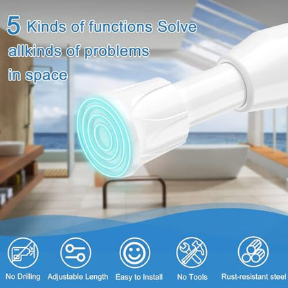 Spring Tension Curtain Rods Short Tension Rod (White,17" to 28"-3Pcs) - color: White, size: 17" to 28"-3Pcs