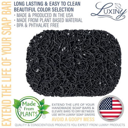 Luxiny American Made Soap Saver & Lift for Soap Dish & Travel - Plant Based Black Onyx - color: Black Onyx