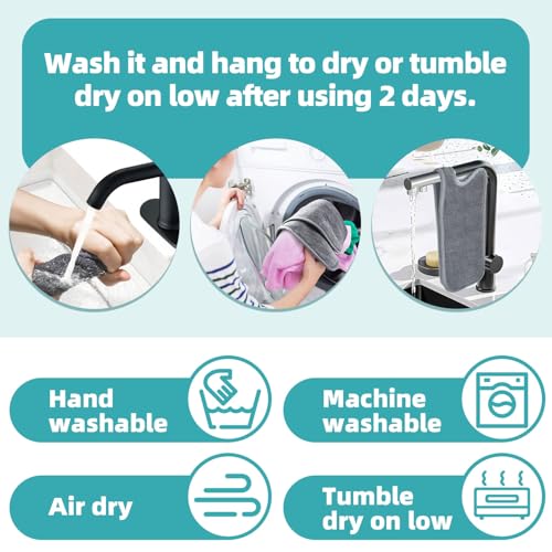 PoYang 4 Pack Faucet Mat for Kitchen Sink Splash Guard, Long 24x5.1 Inch | Super Absorbent Microfiber Faucet Mat, Catch Splashes and Drips, Machine Washable Sink Protectors for Kitchen, Bathroom & RV - size: 24" x 5.1"