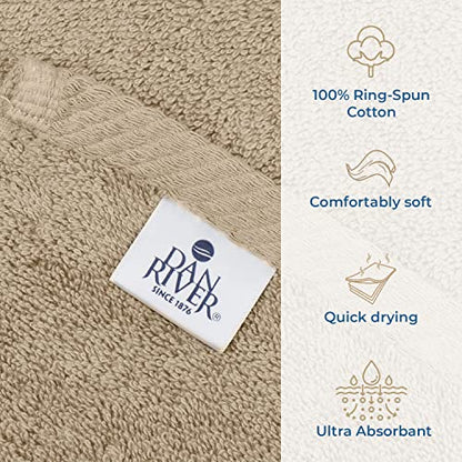 DAN RIVER Pack of 1 Oversized Bath Sheet, 40 x 80 Inches, Tan | 100% Cotton Jumbo Bath Towel with Extra Large Coverage, Lightweight Feel, Super Soft & Quick Dry - color: Tan, size: 40x80" Oversized Bath Sheet