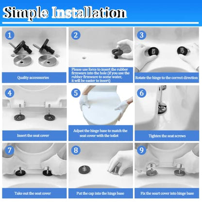 YNR Toilet Seat with Slow Close Hinges, Standard Elongated Toilet Seat with Non-slip Seat Bumpers, Easy to Install & Clean, Heavy Duty PP Material, Fits All Toilet Brands (Y6) - color: Y6