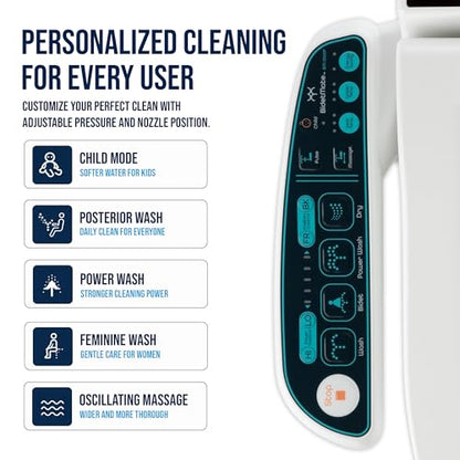 BidetMate 2000 Series Bidet Toilet Seat, Heated Water & Seat, Elongated | Unlimited Warm Water Wash, Air Dryer, Deodorizer, Self Cleaning Nozzle, Side Panel Controls, Fits Elongated Toilets - style: 2000 Series | Elongated | Side Panel
