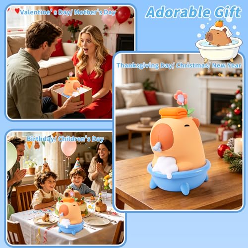 Brown Cute Soap Dispenser - Kids Automatic Foam Hand Soap Dispenser, Wall Mount Waterproof USB Rechargeable, 9.5oz Touchless for Bathroom, Office, Hotel,Hospital, Preschool Children - color: Brown Capybara