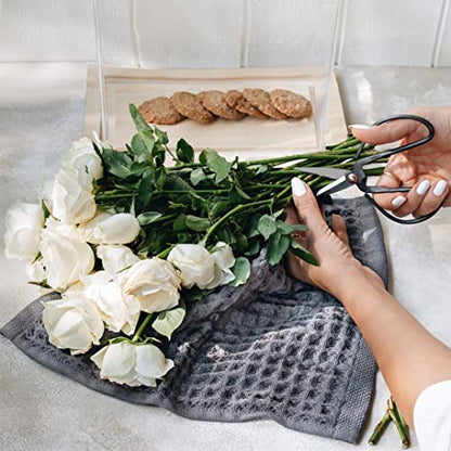 Waffle Washcloths Set, 100% Turkish Cotton (Charcoal) - color: Charcoal, size: Washcloths Set (4 Pieces)