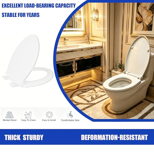 V-Shape Toilet Seat, Soft Close, Quick Release, White PP | Premium polypropylene resists stains, yellowing, cracking, fading, and everyday wear for dependable long-term performance