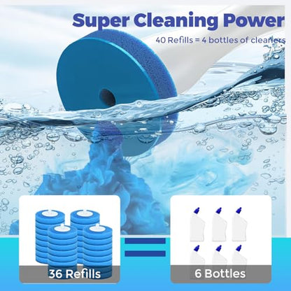 36 Refills Disposable Toilet Brush Heads for HK-047 | 36 replaceable heads, 4-month supply based on twice-weekly use, 2 packs for 8 months, 3 packs for full year, cost-effective