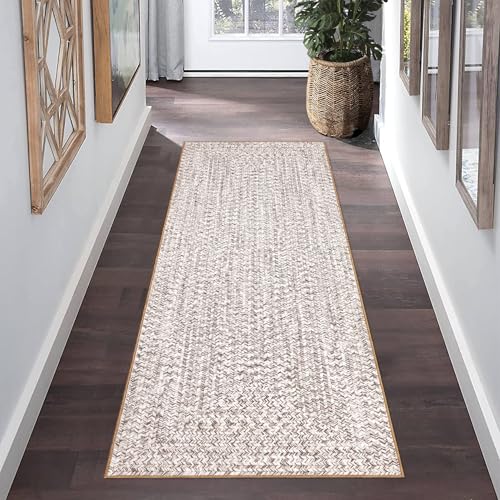 Printed Washable Runner Rug 2x6 2'x6' Beige/Grey - color: Beige/Grey, size: 2' x 6' (Runner)