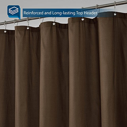 Barossa Design Soft Microfiber Fabric Shower Liner or Curtain, Hotel Quality, Machine Washable, Water Repellent, Chocolate Brown, 70 x 72 inches - color: Brown, size: 70"W x 72"L (Pack of 1)