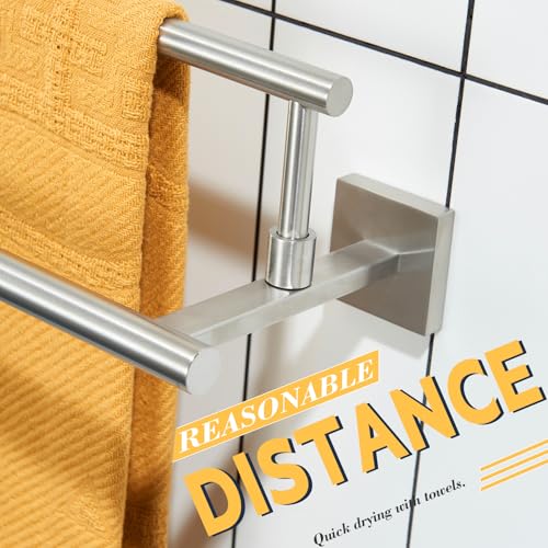 KOKOSIRI Bath Towel Holders Brushed Nickel Bathroom Rack 32-Inch Double Towel Bars Overlength Kitchen Rails Stainless Steel B5009BR-L32 - color: Brushed Nickel, size: 32-Inch