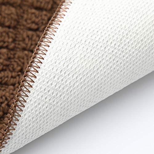 COSYHOMER 27x18 Half Round Kitchen Rug,Non Slip Washable Mat,Brown 2PCS | Polypropylene tufted textile,small half circle rug,kitchen sink mat,Kitchen floor mat - color: Brown 2pcs, size: 1'6" x 2'3" (Semicircular)