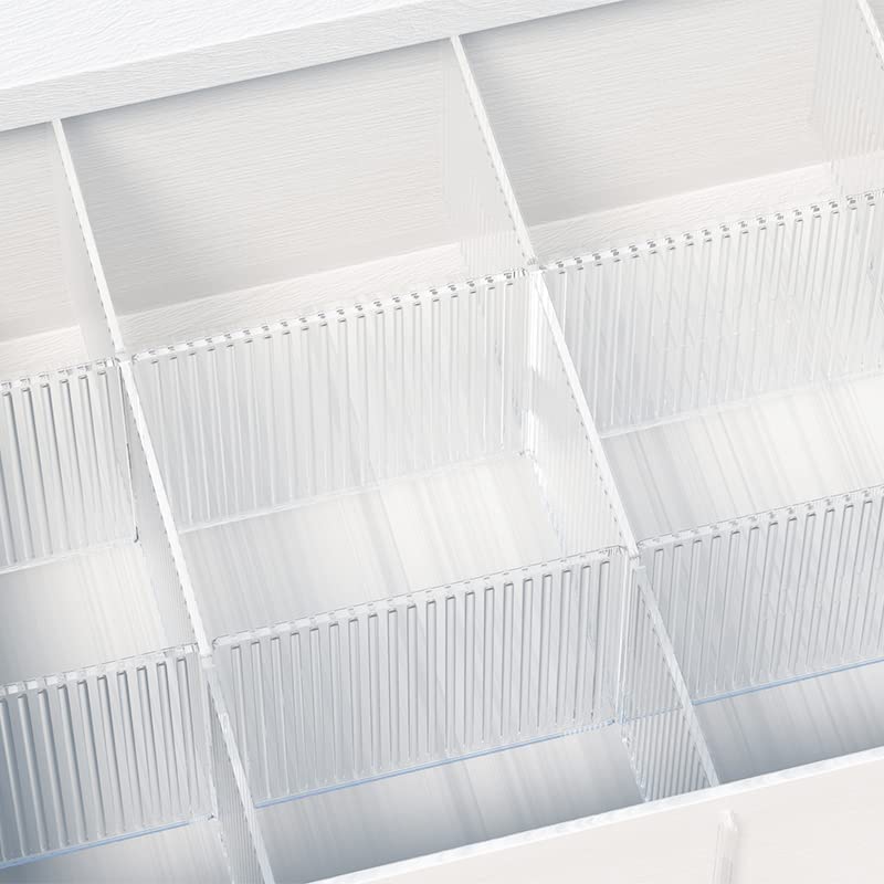 8pcs DIY Plastic Drawer Organizer Adjustable Drawer Dividers for Home Tidy Closet, Socks, Underwear, office school supplies, kitchen utensil tools (Clear White) - color: Transparent White