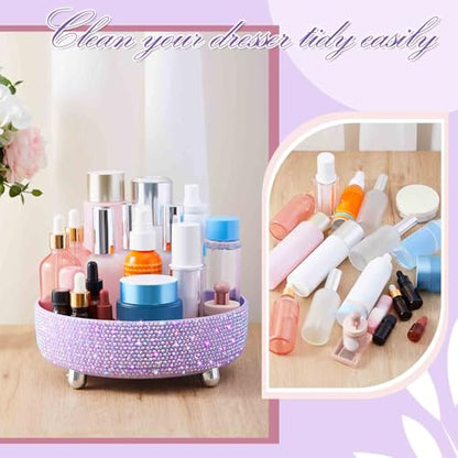 360 Rotating Rhinestone Perfume Organizer,1 Tier,Resin Diamond,Purple - color: Purple, size: 1 Tier, style: Resin Diamond