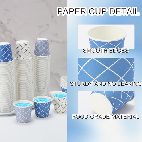 Tamone 600 Pack 3 oz Bathroom Cups, Small Paper Cups, Mouthwash Cups, Disposable Paper Cups, white, blue cups, gray cups, 3oz Paper Cups for Party, Picnic, BBQ, Travel, Home and Event - color: white & blue & grey