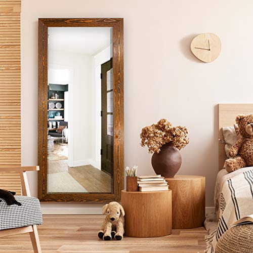 Barnwood Wood Full Length Mirror - Colonial Maple - color: Maple, size: 61"L x 25"W