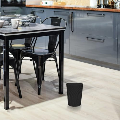 DAJITRE 1.8 Gallon Small Trash Can Wastebasket Recycling Bin Slim Profile for Compact Spaces Bathroom, Office, Bedroom, Kitchen (1.8 Gallon-2pack, Black) - color: Black, size: 2 Pack