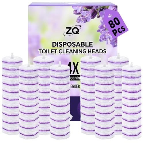 Toilet Brush Refills for Clorox, Toilet Bowl Cleaner Refill Pads | 80 Count Disposable Toilet Brush Heads, Pre-Loaded Cleaning Formula, Lavender Scent, Toilet&Bathroom Cleaning Supplies - size: 1 Count (Pack of 80)