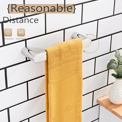 KOKOSIRI Bath Towel Rings Chrome 9-Inch Hand Towel Bar for Bathroom Wall Mount Towel Rack Bathroom Hardware, Polished Stainless Steel B4010CH-L9 - color: Polished Chrome