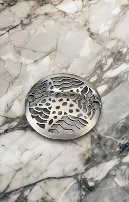 3.25" Round Shower Drain Cover – Starfish Design – 304 Stainless Steel – Fits Oatey, Sioux Chief, AB&A