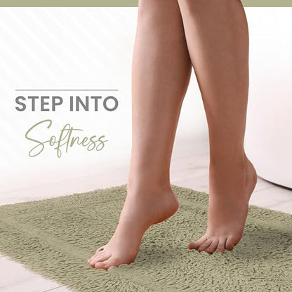 Martex Ringspun Bath Rug, 20" x 30", Sea Green | 100% Cotton, Super Soft, Super Absorbent, Non-Slip, Quick Drying - color: Sea Green