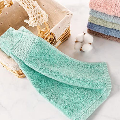 Washcloths for Body and Face - Absorbent Bath Towels Bulk Set, 100% Cotton Hotel Towels for Bathroom . Durable,Soft Wash Rag (Multicolor, Pack of 12)