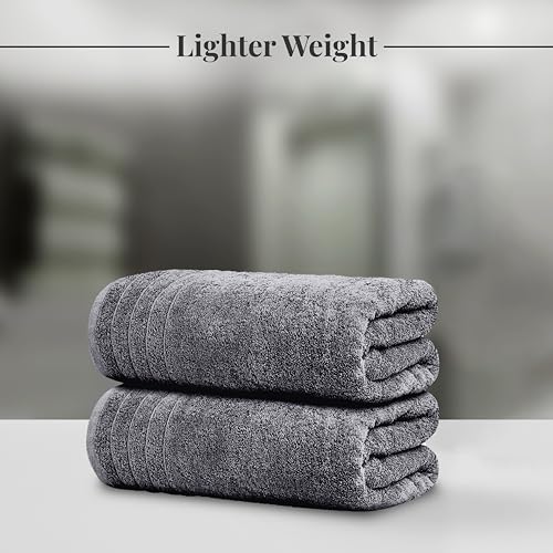 8 Piece Towel Set, 2 XL Bath, 2 Hand, 4 Washcloth, Dark Grey | 100% Cotton, Lighter Weight, Quicker to Dry, Super Absorbent, Perfect for Bathroom - color: Dark Grey
