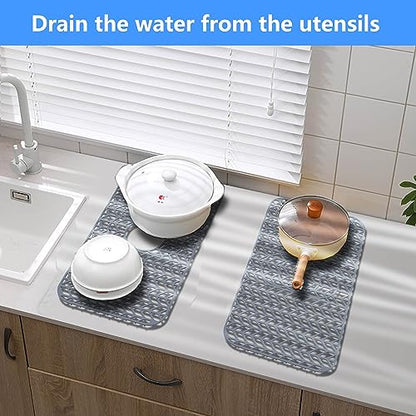 Sink Protectors for Kitchen Sink 24"x 12.5"Silicone Kitchen Sink mat | Various sizes and styles,Free-form cutting,Holes for different positions,Protector for sinks and dish,Withstand to 500F - size: 24"x12.5"