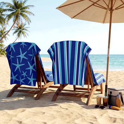 2 Pcs Microfiber Beach Towel 36 x 72 in Oversized Beach Towel Thin Soft Large Pool Camping Swim Towels Quick Dry, Light Weight, Sand Free for Travel Summer Accessories