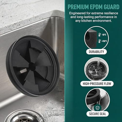 Garbage Disposal Splash Guards 3 3/8" Sink Baffle QCB-AM Replacement for InSinkErator Evolution Series,Removable Quiet Collar Drain Plugs, Garbage Disposer Accessories - color: 3/8 Inch