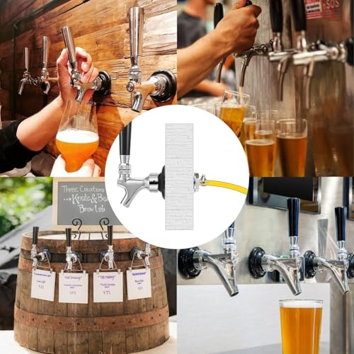 MRbrew 3" Beer Faucet Shank, Stainless Steel Beer Tap Shank 1/4'' Barb | Fits Refrigerator/Freezer Walls Cabinet Kegerator Beer Towers Jockey Box Panels Homebrew & Bar Draft Beer Dispenser - size: 3" Shank
