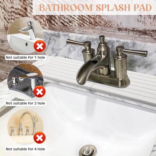 Teenyyou an Oval Hole White Faucet Mat Kitchen Sink 17.32" x 4.6" | Bathroom Faucet Absorbent Mat, Diatomite Splash Guard, Quick Drying Drip Catcher, Hole 6.22" x 2.28" - color: White, style: an Oval Hole