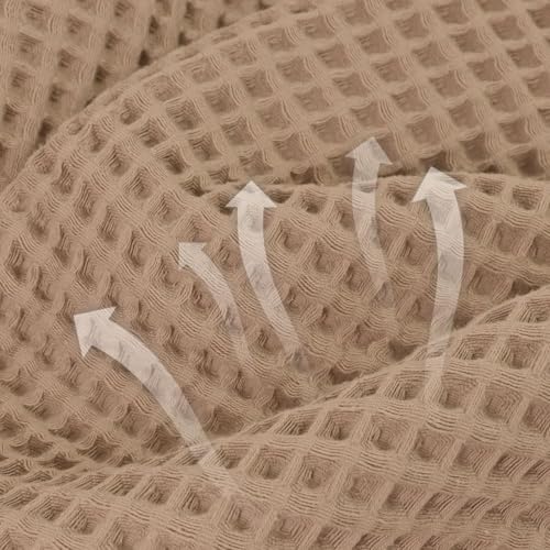 Jacquotha Waffle Bath Towels 2-Piece (Tan) - Cotton, Soft, Lightweight | 31” x 62” Large Bath Towel for Bathroom, Shower, Spa, Beach - color: Tan