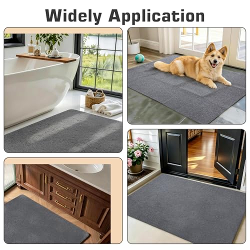 58x44 Extra Large Shower Mat, Non Slip Shower Mats for Inside Shower, Bathtub Mat Non Slip, Soft PVC Loofah Anti Slip Shower Stall Mat for Bathroom & Wet Area, Quick Drying, Grey - color: Gray