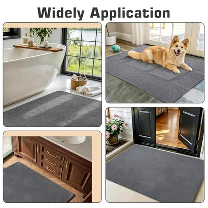 58x44 Extra Large Shower Mat, Non Slip Shower Mats for Inside Shower, Bathtub Mat Non Slip, Soft PVC Loofah Anti Slip Shower Stall Mat for Bathroom & Wet Area, Quick Drying, Grey - color: Gray