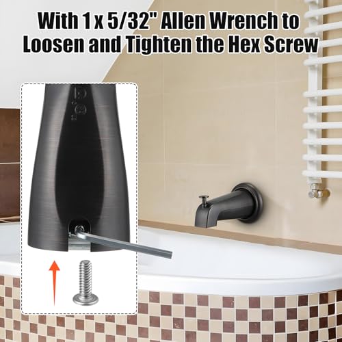 Diverter Tub Spout Compatible with Kohler GP85556-CP (Oil Rubbed Bronze) | Slip On Bathroom Bathtub Faucet Replacement for 1/2"Copper Water Tube, Metal Cover Ring and Foam Gasket Included - color: Oil Rubbed Bronze
