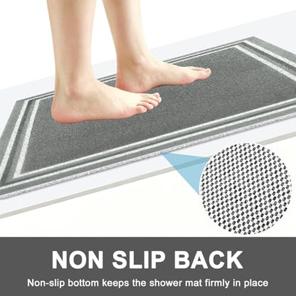 Non Slip Shower Bathtub Mat:36x16 Inch Bathtub Mat Non Slip with Drain, Soft Loofah Shower Mats for Inside Shower, Anti Slip Shower Mat - color: Dark Gray, size: 36" x 16" (Rectangular)