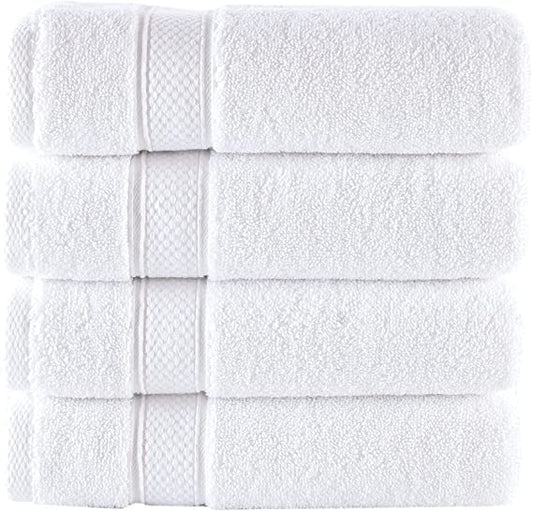 NOVA Luxury Linen - Hotel Quality Turkish Towel Set for Bathroom (4 Pcs Washcloth Set, Pure White) - color: Purewhite