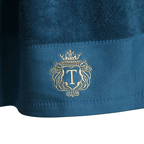 Luxury Bathroom Super Soft and Highly Absorbent Premium 100% Cotton Bath Towel Set for Gifts (Blue-T) - color: Blue-t
