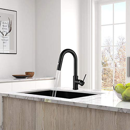 AS59MBS Matte Black Bar Faucet or Prep Kitchen Sink Faucet with Pull Down Sprayer and Single Handle - color: Matte Black, style: Classic