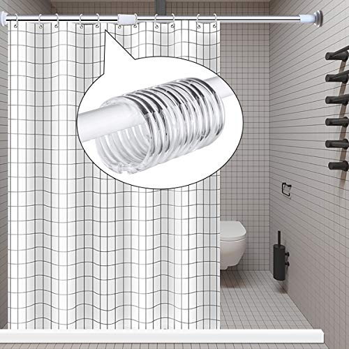 Shower Curtain Rings-12 Pack- Plastic Shower Curtain Hooks O-Shaped Rings Hook Glide Easily on Bathroom Shower Rod(Clear)