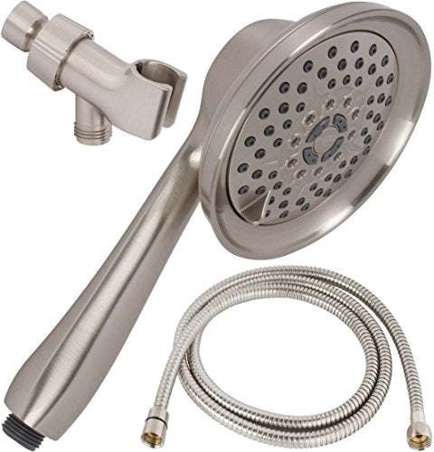 Massage & Mist Hand Shower Kit - 2.5 GPM - Brushed Nickel | 6 Function, High Pressure, Adjustable Handheld Showerhead with Hose and Mount, Easy Install for Boosting Low Water Flow - color: Brushed Nickel, size: 2.5 GPM