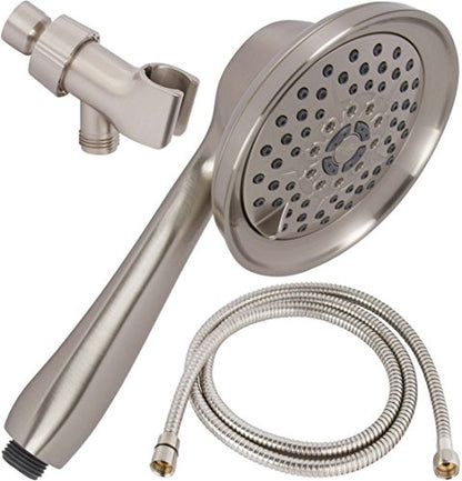 Massage & Mist Hand Shower Kit - 2.5 GPM - Brushed Nickel | 6 Function, High Pressure, Adjustable Handheld Showerhead with Hose and Mount, Easy Install for Boosting Low Water Flow - color: Brushed Nickel, size: 2.5 GPM