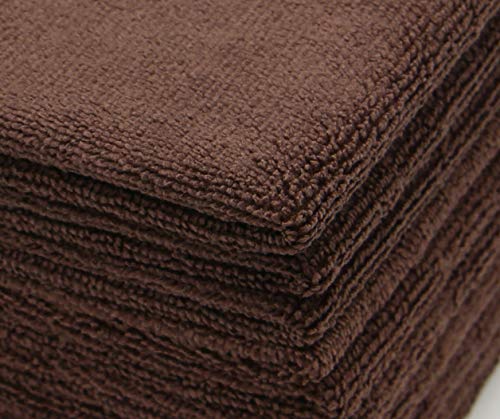 Microfiber Cleaning Cloth, Washcloths, 12x12 inch, 10 Pack, Brown | Fast Drying Dish Cloths for Washing Dishes, Ultra Absorbent Dish Rags, Lint Free Cleaning Rags For House&Kitchen - color: Brown
