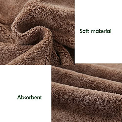 M-bestl 2 Pack Hair Drying Towels, Hair Wrap Towels,Absorbent Microfiber Hair Towel Turban with Button Design to Dry Hair Quickly(Star Green&Camel) - color: Star Green&camel