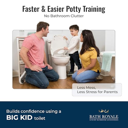 BATH ROYALE Potty Training Seat - Soft Close, Kingsport BR720-00, Round White, Adult & Child Combo - color: White, size: Round
