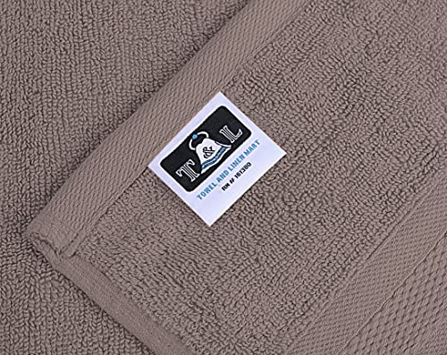 Towel and Linen Mart 4 Pieces Bath Towel Sets - Silver - 2 ply Low Twist Soft Feel Luxurious,Quick Dry, Extra Absorbent, 100% Ring Spun Cotton 600 GSM (27 x 54, Pack of 4) - color: Silver