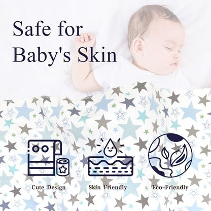 Receiving Blanket for Baby – 4 Pack – 30 inch x 30 inch – 100% Flannel Cotton - Mixed Patterned Designs – Includes Infant Washcloth 30 Pack - color: Mixed Patterned