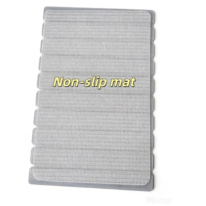 Foldable Stone Bath Mat, Quick Drying Non-Slip Kitchen Counter Dish Drying Mat, Super Absorbent Bathroom Shower Mat for Small Bathrooms, 24 x 16, Grey