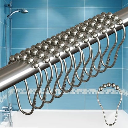 BigFoot Shower Curtain Hooks - 12 Rust-Resistant Stainless Steel Shower Curtain Rings, Easy Glide & Secure Hold, Fits Any Shower Curtain Rod, Rings Hold Liners & Curtains, Nickel Color - style: Style 1 Single Hook